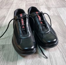 Tênis Prada Shoes Feminino America's Cup Top Baixo Sapatos de Couro Preto Tamanho 9 EUA comprar usado  Enviando para Brazil