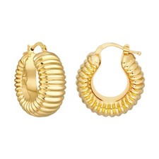 Brincos de argola de ouro 14K com nervuras comprar usado  Enviando para Brazil