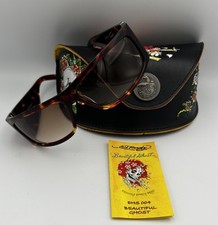 Óculos de sol vintage Ed Hardy tatuagem escudo fantasma cristais estojo pano cristais comprar usado  Enviando para Brazil