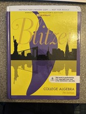 Blitzer college algebra for sale  Homer