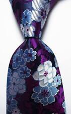 Nova Gravata Masculina Clássica Floral Roxo Azul Branco Tecido JACQUARD 100% Seda comprar usado  Enviando para Brazil