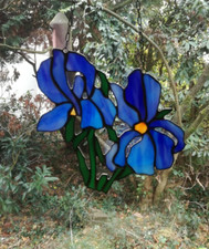Glasbild blaue blumen gebraucht kaufen  Velbert