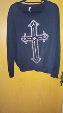 Sweatshirt glitzer kreuz gebraucht kaufen  Stadland-Rodenkirchen