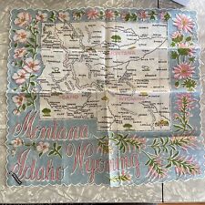 NUEVO** Pañuelo vintage Ranshaw años 60 damas pañuelo "MONTANA/IDAHO/WYOMING segunda mano  Embacar hacia Argentina