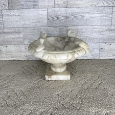 Banho de nascimento vintage italiano de pedra esculpido em mármore alabastro com 4 pombas comprar usado  Enviando para Brazil