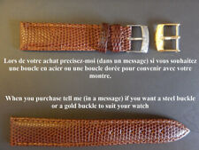 18 mm BRACELET EN CUIR VERITABLE FACON LEZARD MARRON COUSU BELLE QUALITÉ comprar usado  Enviando para Brazil