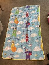 Cobertor de berço Teletubbies costurado à mão dupla face 1996 40x32 polegadas comprar usado  Enviando para Brazil