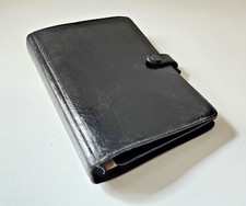 Planificador de cuero de becerro negro Winchester vintage británico Filofax System años 80 segunda mano  Embacar hacia Mexico
