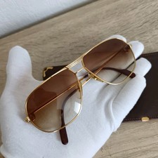 Cartier Tank Vintage Luxury Sunglasses 18K Gold Plated Made In France 1988 comprar usado  Enviando para Brazil