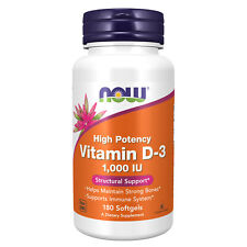 NOW FOODS Vitamina D-3 1000 UI 180 Cápsulas Gelatinosas comprar usado  Enviando para Brazil