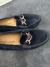 Mocassim Ruben Terracciano azul marinho couro camurça masculino Euro tamanho 45 comprar usado  Enviando para Brazil