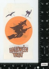Usado, Única bolsa vintage de truques ou guloseimas de Halloween. Bruxa na vassoura com gato e morcego  comprar usado  Enviando para Brazil