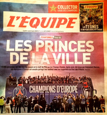 L'EQUIPE 2 Juin 2025 ## PSG Princes de la Ville + Cahier COLLECTOR (Les 11 Unes) na sprzedaż  Wysyłka do Poland