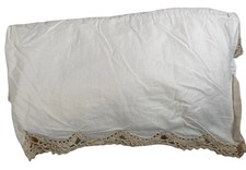 Usado, Lençol de cama branco vintage marrom bronzeado bainha de croquete 100% algodão lavagem na máquina comprar usado  Enviando para Brazil