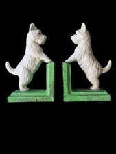 PAR DE SUPORTES DE LIVROS DE FERRO FUNDIDO PARA CÃES WHITE WEST HIGHLAND TERRIER , usado comprar usado  Enviando para Brazil