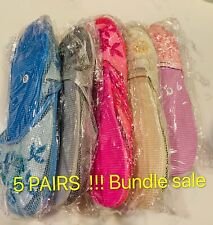 Usado, Chinelos femininos chineses de malha deslizante sandália casa sapato floral lantejoulas miçangas comprar usado  Enviando para Brazil