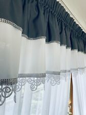 Lambrekin na wymiar, najlepsza jakość, różne wzory szara koronka gipurowa na sprzedaż  PL