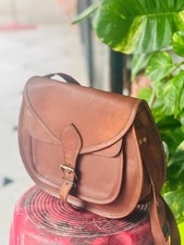 Bolsa Express Genuína Cabra Bolsa Transversal Couro Marrom Mensageiro Ombro comprar usado  Enviando para Brazil