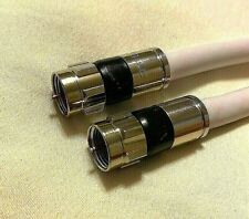 Cabo coaxial RG6 QUAD SHIELD BRANCO 3GHz 18AWG com conector de compressão tipo f comprar usado  Enviando para Brazil