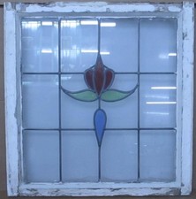 SIMPLES VITRAL FLORAL MÉDIO INGLÊS ANTIGO COM CHUMBO 23,5" X 24,75" comprar usado  Enviando para Brazil