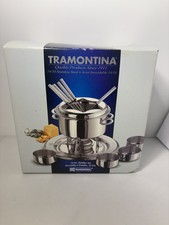 14 peças Conjunto de fondue de aço inoxidável Tramontina - Caixa aberta - Conjunto é novo comprar usado  Enviando para Brazil