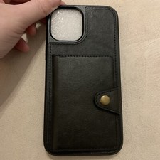 Usado, Capa carteira de couro sintético preta para iPhone 12 Pro Max  comprar usado  Enviando para Brazil