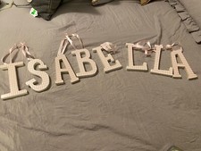 Decoração de nome pendurado Isabella rosa e branco xadrez Gingham quarto de bebê meninas comprar usado  Enviando para Brazil