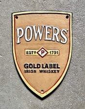 Placa de parede POWERS Gold Label uísque irlandês ferro fundido, 11,5” x 8” comprar usado  Enviando para Brazil