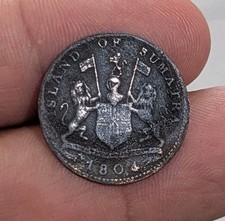 RARO! Moeda de cobre British East Indies Island Of Sumatra 1804 One 1 Keping_W39, usado comprar usado  Enviando para Brazil