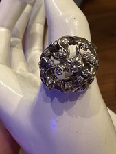 Anel vintage feminino 14k 0,50 ctw diamante forma livre brutalista desgaste não sucata comprar usado  Enviando para Brazil