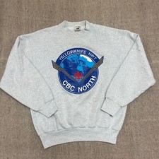 Moletom masculino vintage CBC cinza grande década de 1990 Yellowknife, usado comprar usado  Enviando para Brazil