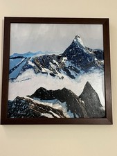Painel de madeira MDF pintado com óleo original 30cm X 30cm comprar usado  Enviando para Brazil