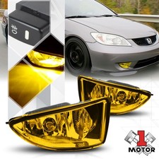 Lâmpadas de para-choque de farol de neblina de lente amarela com interruptor + arnês para 04-05 Honda Civic 2/4Dr, usado comprar usado  Enviando para Brazil