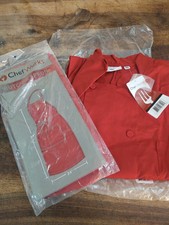 Casaco camisa manga longa Chef Works peito duplo vermelho 3XL avental combinando comprar usado  Enviando para Brazil