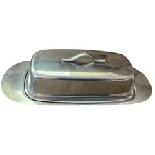 DISCO MANTEIGA vintage de aço inoxidável da Normandia com tampa feito no Japão, usado comprar usado  Enviando para Brazil