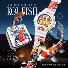Relógio Koi Fish branco personalizado DW-6900 G-Shock | Design personalizado | Mod G-Shock comprar usado  Enviando para Brazil