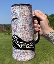 Usado, Vaso de jarro Mana Road Runner copo salpicado cerveja pedra ASSINADO comprar usado  Enviando para Brazil