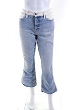 Jeans feminino com moldura jeans cropped mini boot cut azul branco algodão tamanho 29 comprar usado  Enviando para Brazil