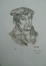Lithographie Originale 1983 Martin Luther 500ème anniversaire Protestantisme comprar usado  Enviando para Brazil
