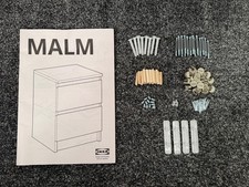 Kompletny zestaw mocowań + instrukcja do skrzyni 2 szuflad IKEA Malm 906.253.19 UŻYWANA na sprzedaż  Wysyłka do Poland