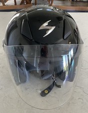 Capacete de motocicleta Scorpion EXO-200 preto brilhante rosto aberto com escudo tamanho XL comprar usado  Enviando para Brazil