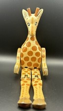 Estatueta de madeira esculpida à mão com prateleira de girafa articulada comprar usado  Enviando para Brazil