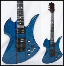 Guitarra elétrica B.C.Rich Mockingbird azul transparente pescoço-através modelo 2008 comprar usado  Enviando para Brazil