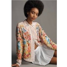 Farm Rio Garden Terrace rosa floral Buttondown - Tamanho G (novo), usado comprar usado  Enviando para Brazil