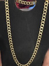 Corrente de elos cubana masculina, ouro 15 mm18 K sobre prata esterlina  comprar usado  Enviando para Brazil