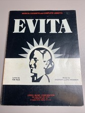Evita Songbook 1979 extractos musicales y libreto completo PB segunda mano  Embacar hacia Mexico