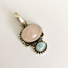 Rosenquarz larimar edelstein gebraucht kaufen  Berlin