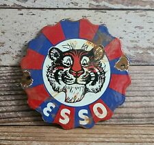 Letrero vintage de metal de porcelana para gasolinera Esso Tiger, usado segunda mano  Embacar hacia Argentina