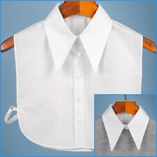 Flat Ponta Longo Branco Dickey Gola Falsa Faux metade de Algodão Botão De Camisa Blusa comprar usado  Enviando para Brazil