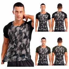 Camiseta Regata Masculina Ativa Moletom Respirável Blusa de Exercício Muscular Masculina comprar usado  Enviando para Brazil